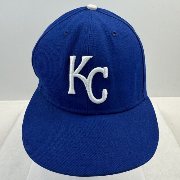 Kansas City Royals Blue New Era Fitted Hat 59Fifty 7-1/4 MLB Authentic On-Field - Picture 8 of 10
